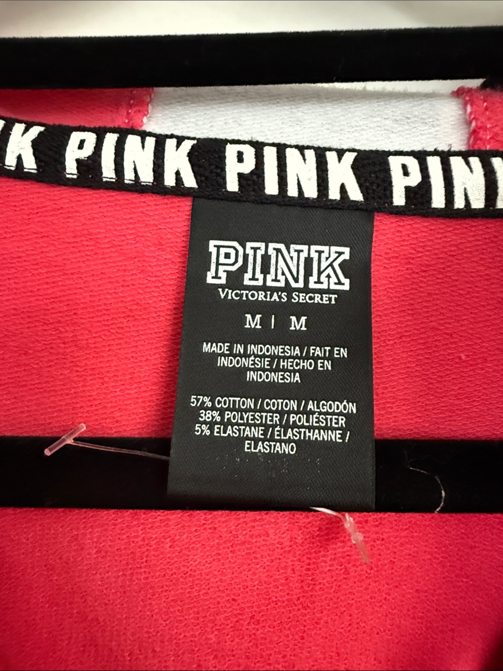PINK Victoria's Secret Hot Pink Full-Zip Utility Hoodie Y2K Vintage Sz M - Picture 2 of 10